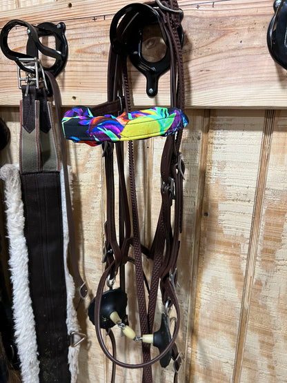 Sonic Bloom Print Browband or Noseband Cover (ONE Cover Only)