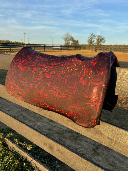 Primeval Red Holographic Western Saddle Pad COVER (Saddle Pad Cover Only)