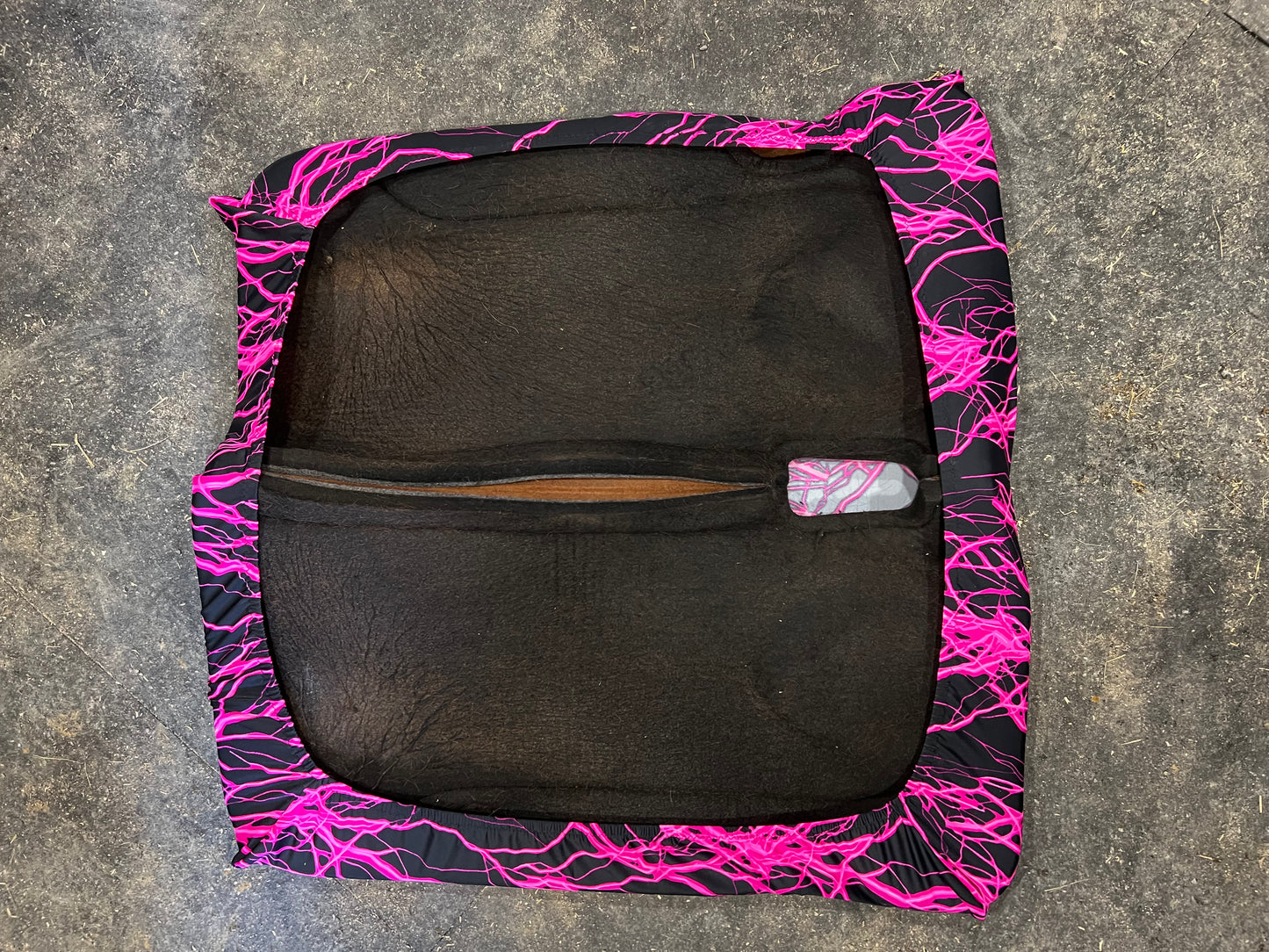 Western Saddle Pad COVER in Neon Pink Lightning (Saddle Pad Cover Only)