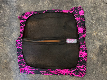 Western Saddle Pad COVER in Neon Pink Lightning (Saddle Pad Cover Only)