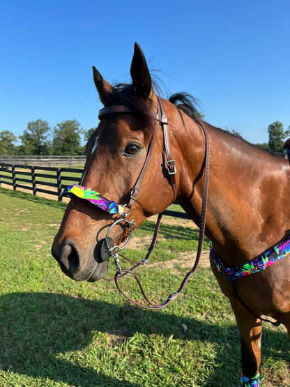 Sonic Bloom Print Browband or Noseband Cover (ONE Cover Only)