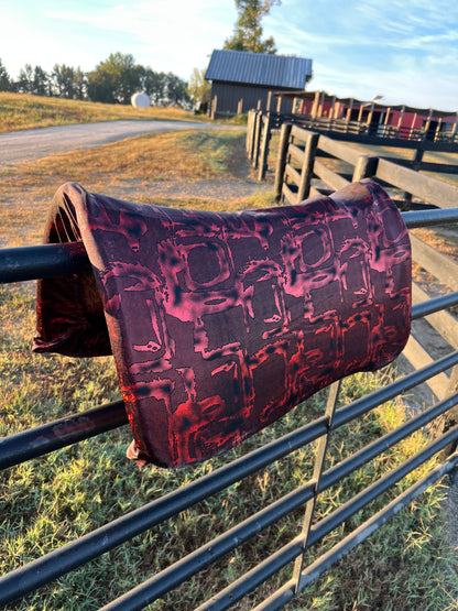 Primeval Red Holographic Western Saddle Pad COVER (Saddle Pad Cover Only)