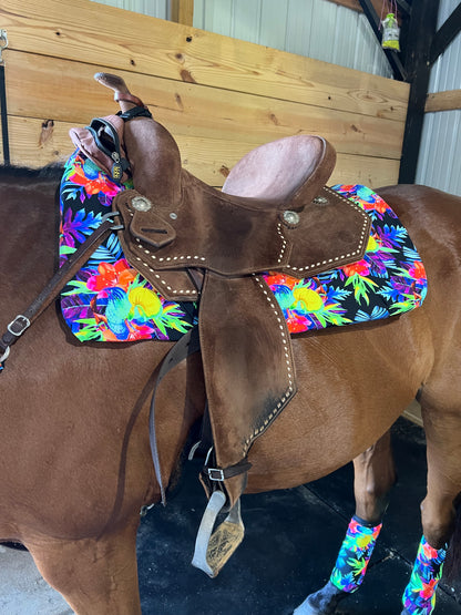 Western Saddle Pad COVER in Sonic Bloom (Saddle Pad Cover Only)