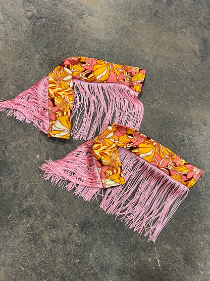 What the Floral Breast Collar Cover with Chainette Fringe (Covers ONLY)