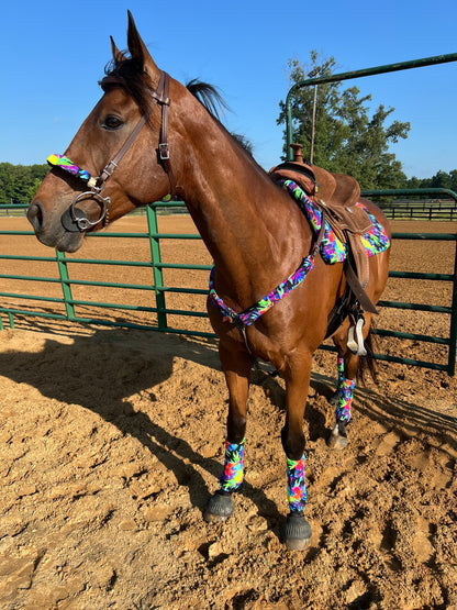 Sonic Bloom Print Breast Collar Cover (Covers ONLY)