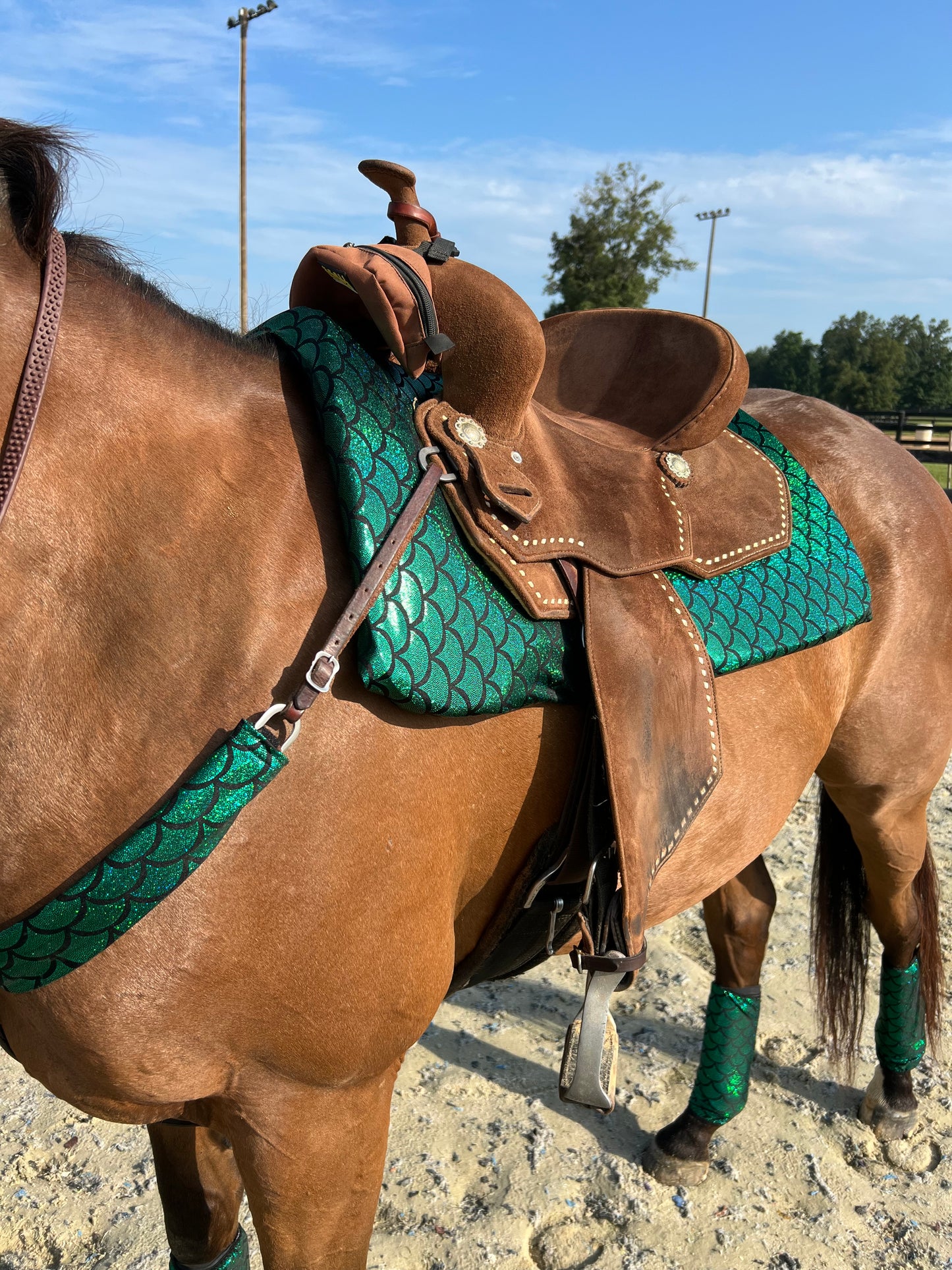 Green Dragon or Mermaid Scale Breast Collar Cover (Covers ONLY)