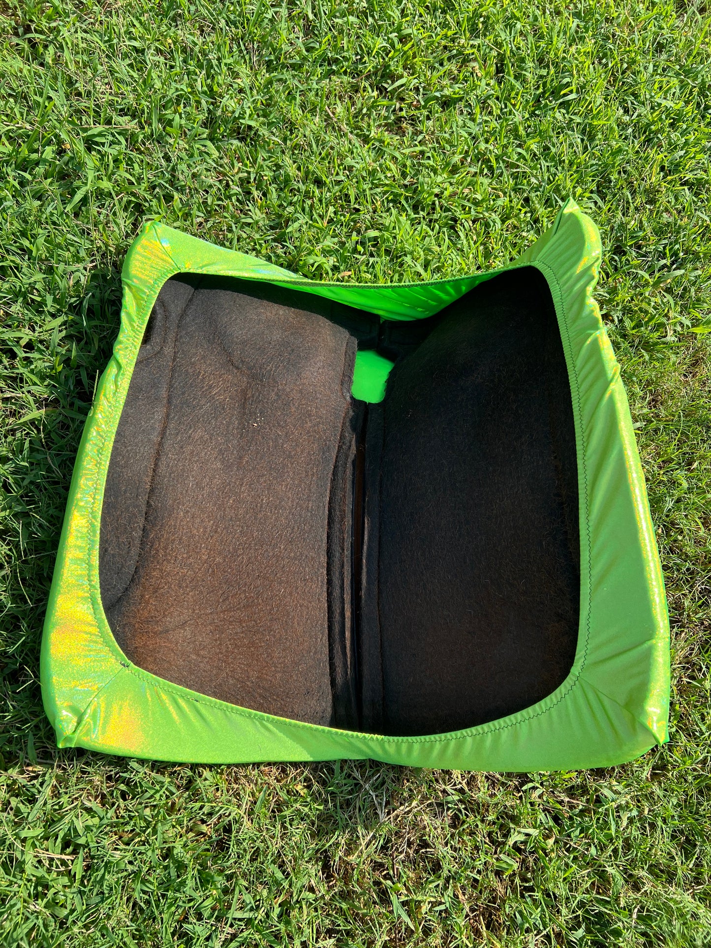 Neon Lime Green Holographic Western Saddle Pad COVER (Saddle Pad Cover Only)