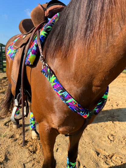 Sonic Bloom Print Breast Collar Cover (Covers ONLY)