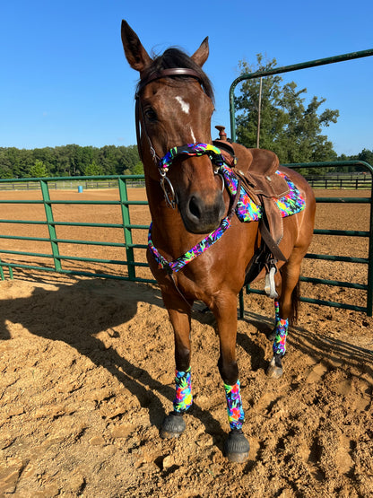 Sonic Bloom Print Browband or Noseband Cover (ONE Cover Only)