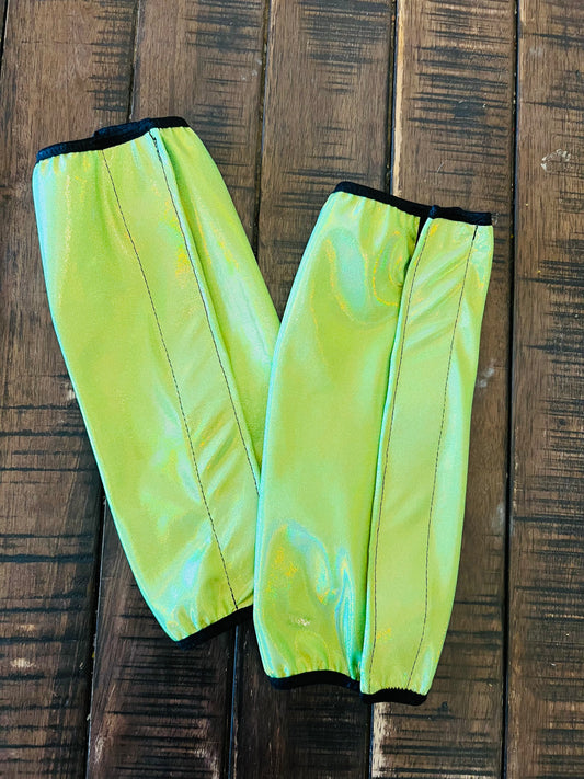 Neon Lime Sparkly Velcro Sportboot Covers (Covers Only, sets of TWO)