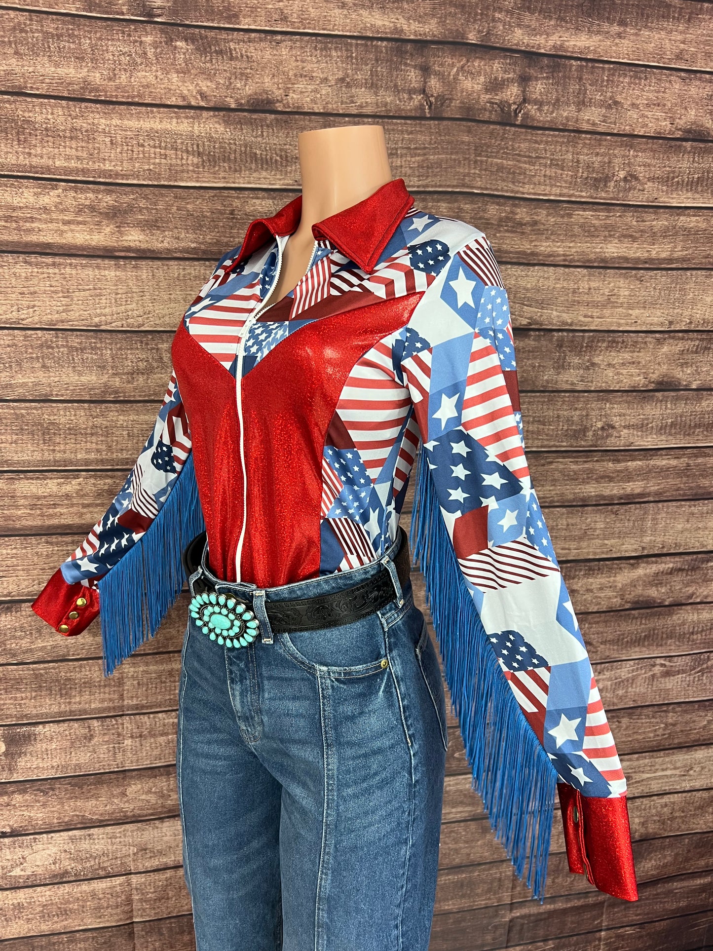 Americana Zipper Front Rodeo Shirt