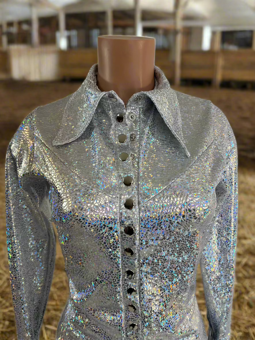 White Shattered Glass Snap Front Rodeo Shirt Rodeo Shirt Riverside Rodeo Shirts 