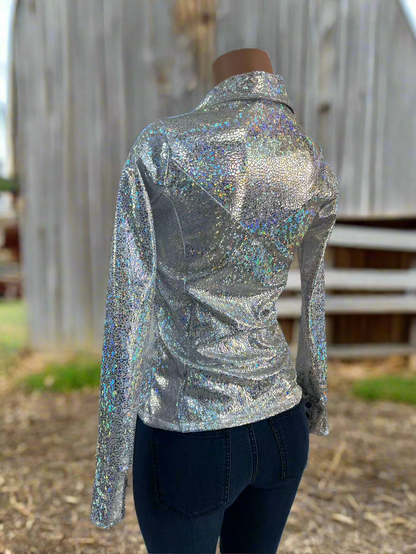 White Shattered Glass Snap Front Rodeo Shirt Rodeo Shirt Riverside Rodeo Shirts 
