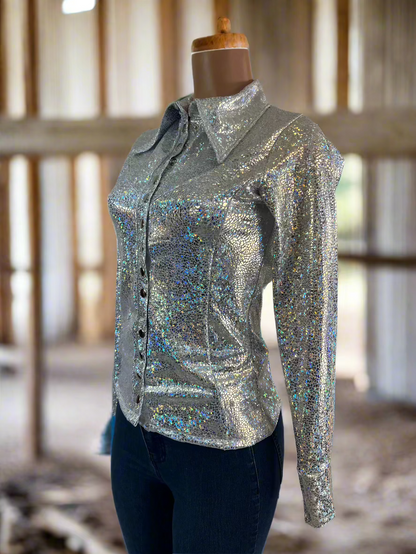 White Shattered Glass Snap Front Rodeo Shirt Rodeo Shirt Riverside Rodeo Shirts 