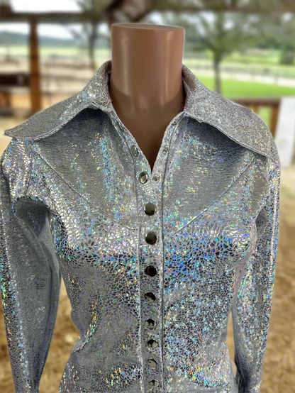 White Shattered Glass Snap Front Rodeo Shirt Rodeo Shirt Riverside Rodeo Shirts 
