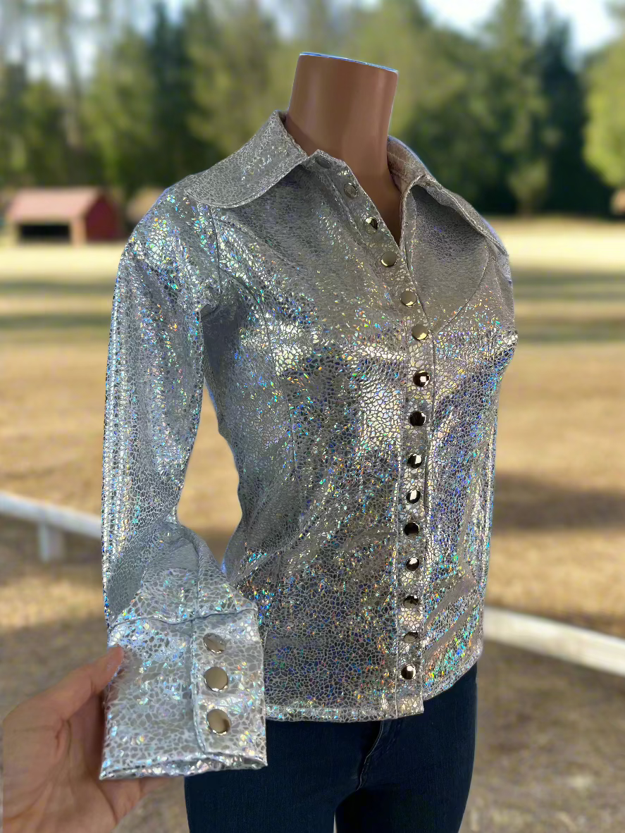 White Shattered Glass Snap Front Rodeo Shirt Rodeo Shirt Riverside Rodeo Shirts 