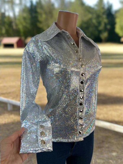 White Shattered Glass Snap Front Rodeo Shirt Rodeo Shirt Riverside Rodeo Shirts 