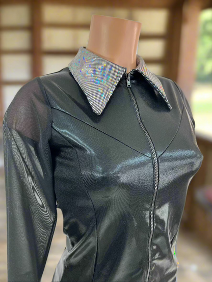 Black Mystique Mesh Sleeve Rodeo Shirt Rodeo Shirt Riverside Rodeo Shirts 