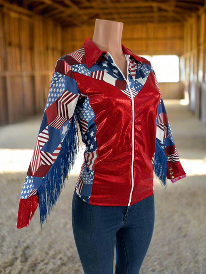 Americana Zipper Front Rodeo Shirt Rodeo Shirt Riverside Rodeo Shirts 