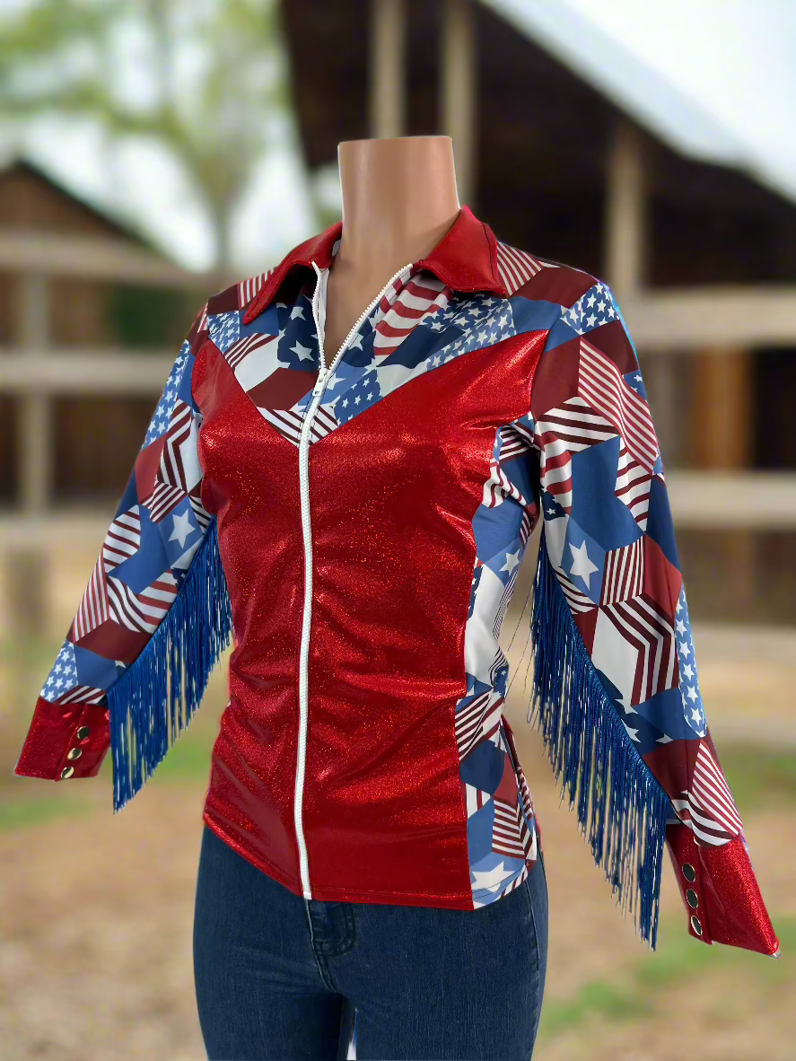 Americana Zipper Front Rodeo Shirt Rodeo Shirt Riverside Rodeo Shirts 