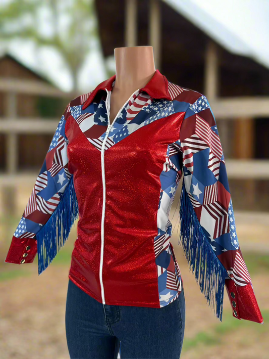 Americana Zipper Front Rodeo Shirt Rodeo Shirt Riverside Rodeo Shirts 