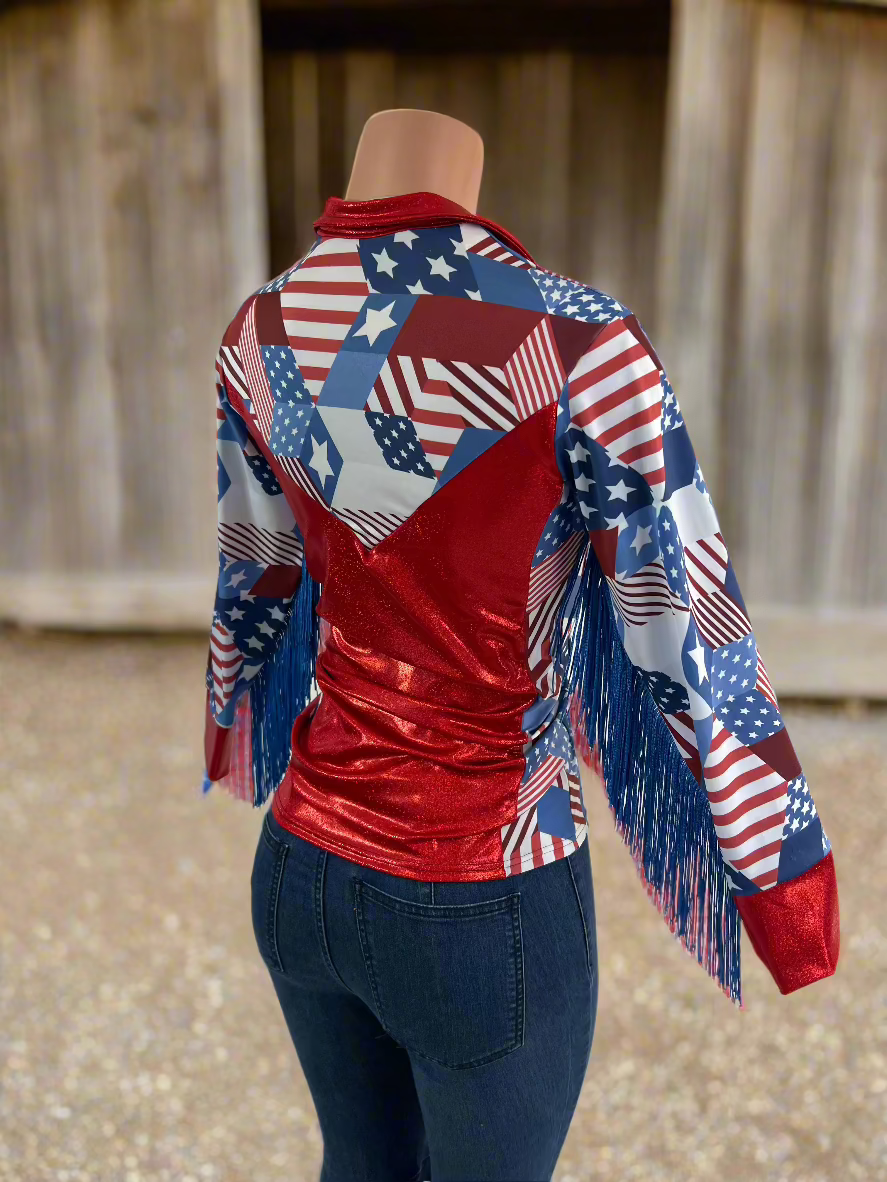 Americana Zipper Front Rodeo Shirt Rodeo Shirt Riverside Rodeo Shirts 