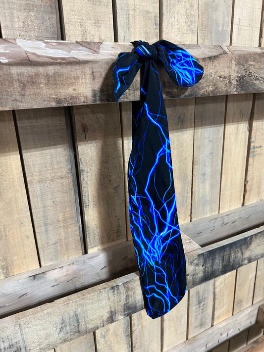 Neon Blue Lightning Tail Bag Tail Bags Riverside Rodeo Shirts 