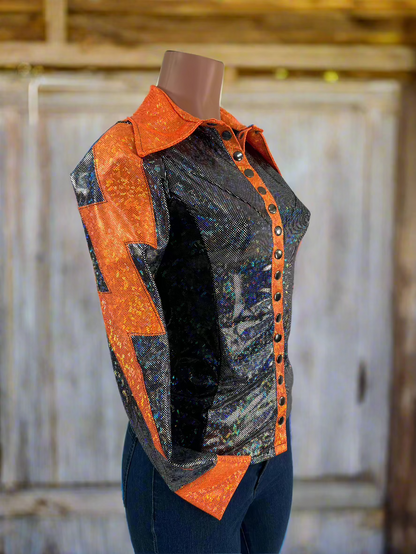 Orange Kaleidoscope Lightning Bolt Rodeo Shirt Rodeo Shirt Riverside Rodeo Shirts 