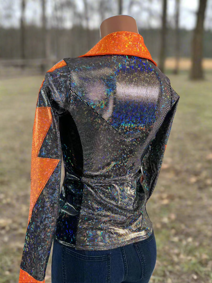 Orange Kaleidoscope Lightning Bolt Rodeo Shirt Rodeo Shirt Riverside Rodeo Shirts 