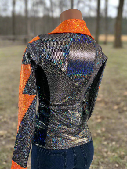 Orange Kaleidoscope Lightning Bolt Rodeo Shirt Rodeo Shirt Riverside Rodeo Shirts 