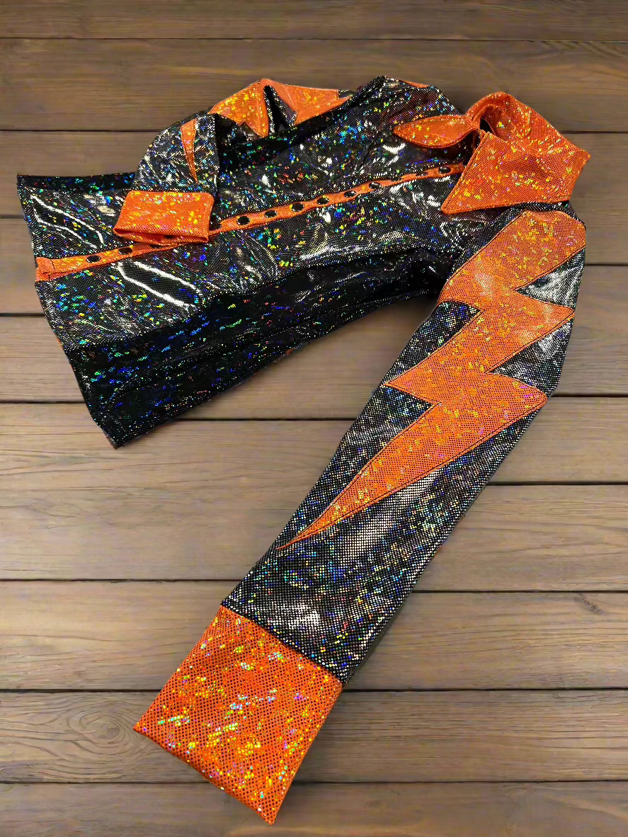 Orange Kaleidoscope Lightning Bolt Rodeo Shirt Rodeo Shirt Riverside Rodeo Shirts 