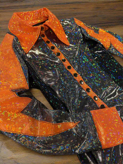 Orange Kaleidoscope Lightning Bolt Rodeo Shirt Rodeo Shirt Riverside Rodeo Shirts 