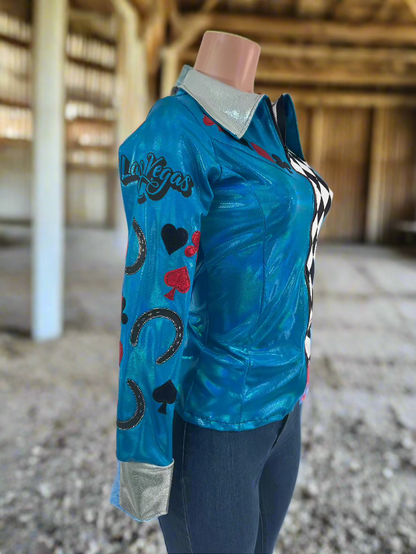 Las Vegas Lucky Horseshoes Rodeo Shirt Rodeo Shirt Riverside Rodeo Shirts 