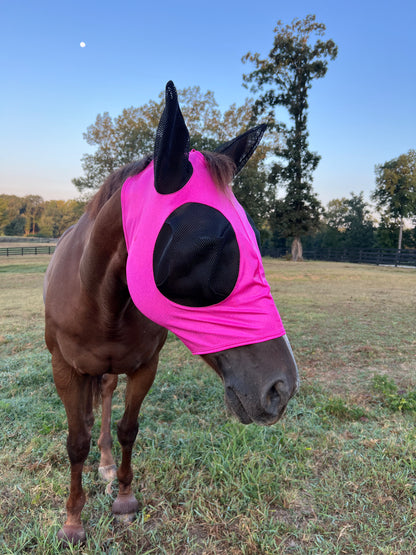 Neon Pink Sparkly Jewel Fly Mask