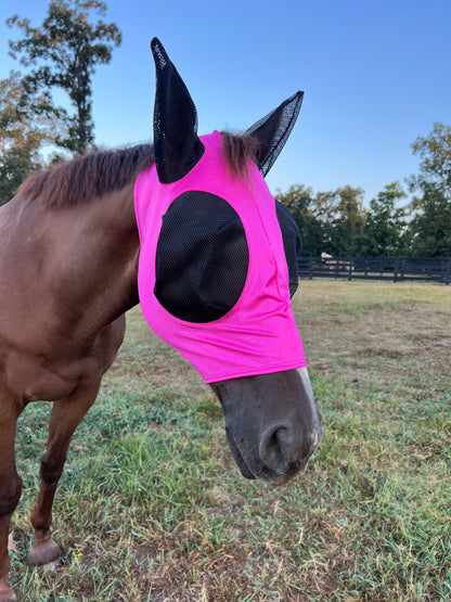 Neon Pink Sparkly Jewel Fly Mask