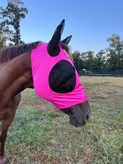 Neon Pink Sparkly Jewel Fly Mask