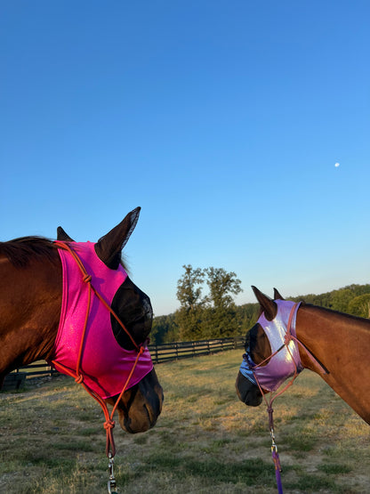 Neon Pink Sparkly Jewel Fly Mask