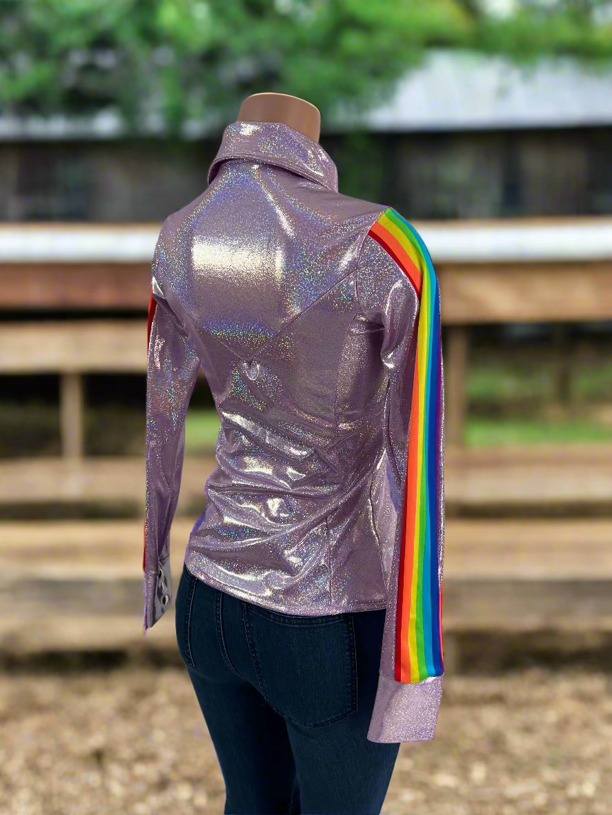 Retro Rainbow Lilac Snap Front Rodeo Shirt Rodeo Shirt Riverside Rodeo Shirts 