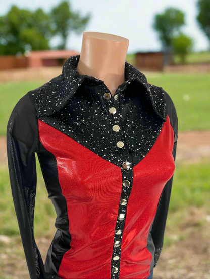 Scarlet Noir Snap Front Rodeo Shirt Rodeo Shirt Riverside Rodeo Shirts 
