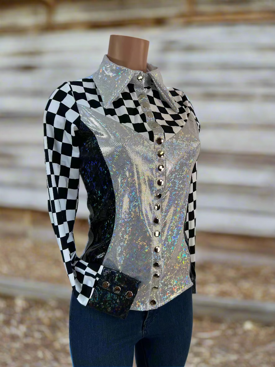 Checks on the Run Snap Front Rodeo Shirt Rodeo Shirt Riverside Rodeo Shirts 