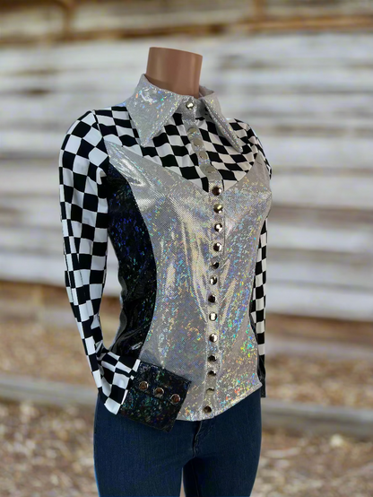 Checks on the Run Snap Front Rodeo Shirt Rodeo Shirt Riverside Rodeo Shirts 