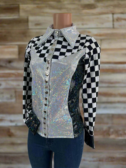 Checks on the Run Snap Front Rodeo Shirt Rodeo Shirt Riverside Rodeo Shirts 