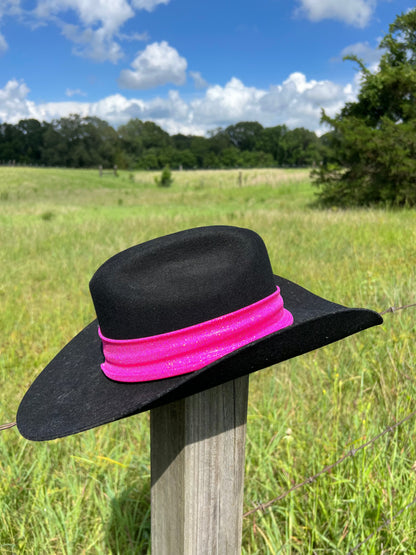 Neon Pink Holographic Hat Band Hat band Riverside Rodeo Shirts 