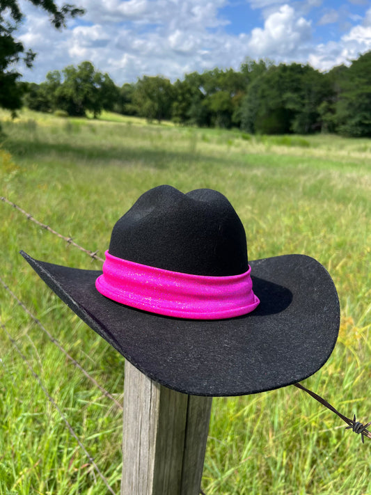 Neon Pink Holographic Hat Band Hat band Riverside Rodeo Shirts 