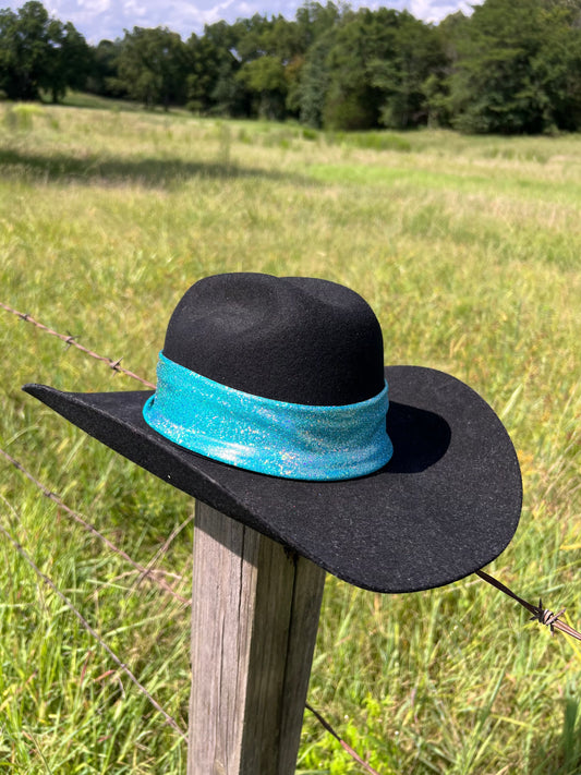 Seafoam Holographic Hat Band Fly Bonnet Riverside Rodeo Shirts 