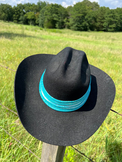 Seafoam Holographic Hat Band Fly Bonnet Riverside Rodeo Shirts 