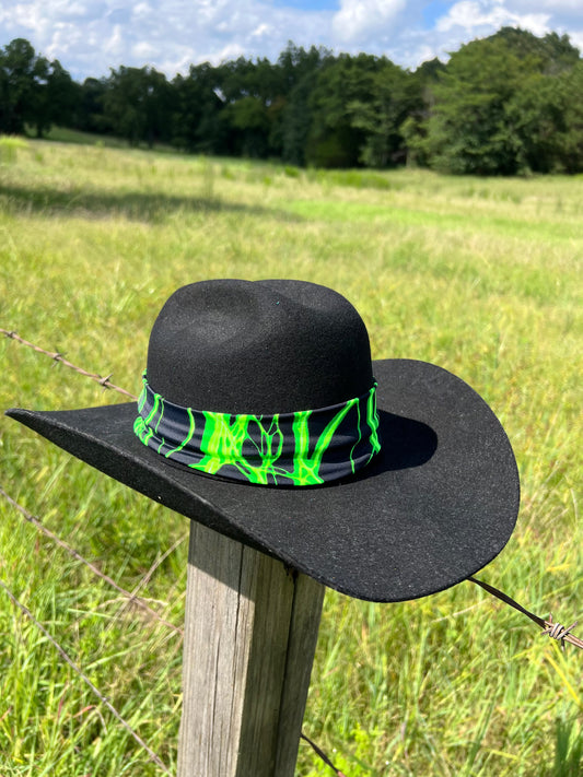 Neon Green Lightning Hat Band Hat band Riverside Rodeo Shirts 