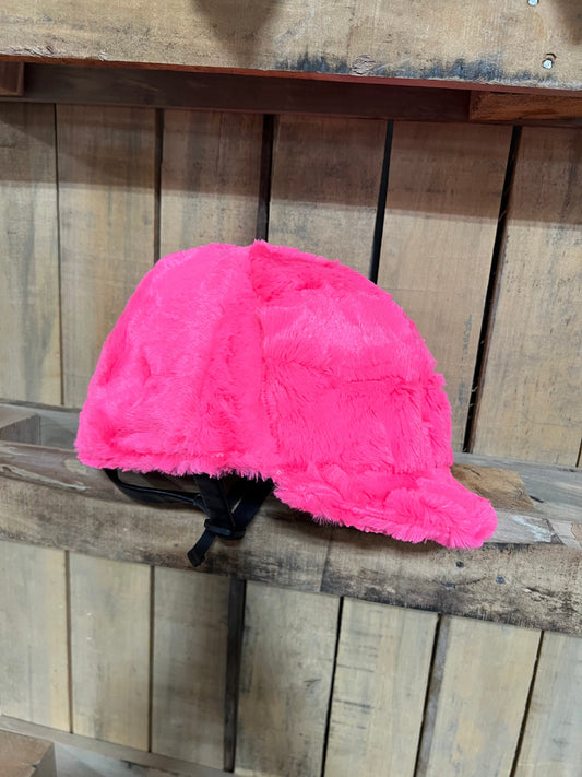 Neon Pink Minky Faux Fur Helmet Cover Fly Bonnet Riverside Rodeo Shirts 