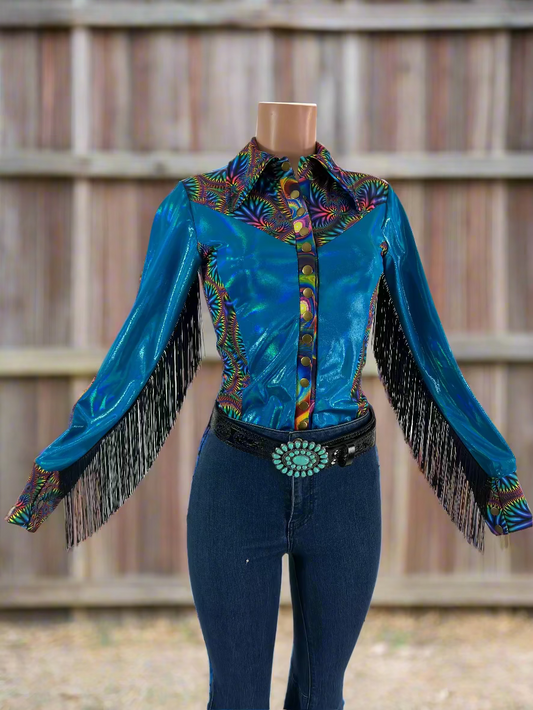 Radioactive Peacock Snap Front Rodeo Shirt Rodeo Shirt Riverside Rodeo Shirts 