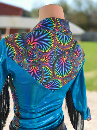 Radioactive Peacock Snap Front Rodeo Shirt Rodeo Shirt Riverside Rodeo Shirts 